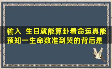 输入  生日就能算卦看命运真能预知一生命数准到哭的背后是  科学还是玄学